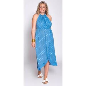 Sundress Adela Dress Dubai Blue Womens Aqua Blue Star boho Midi Large